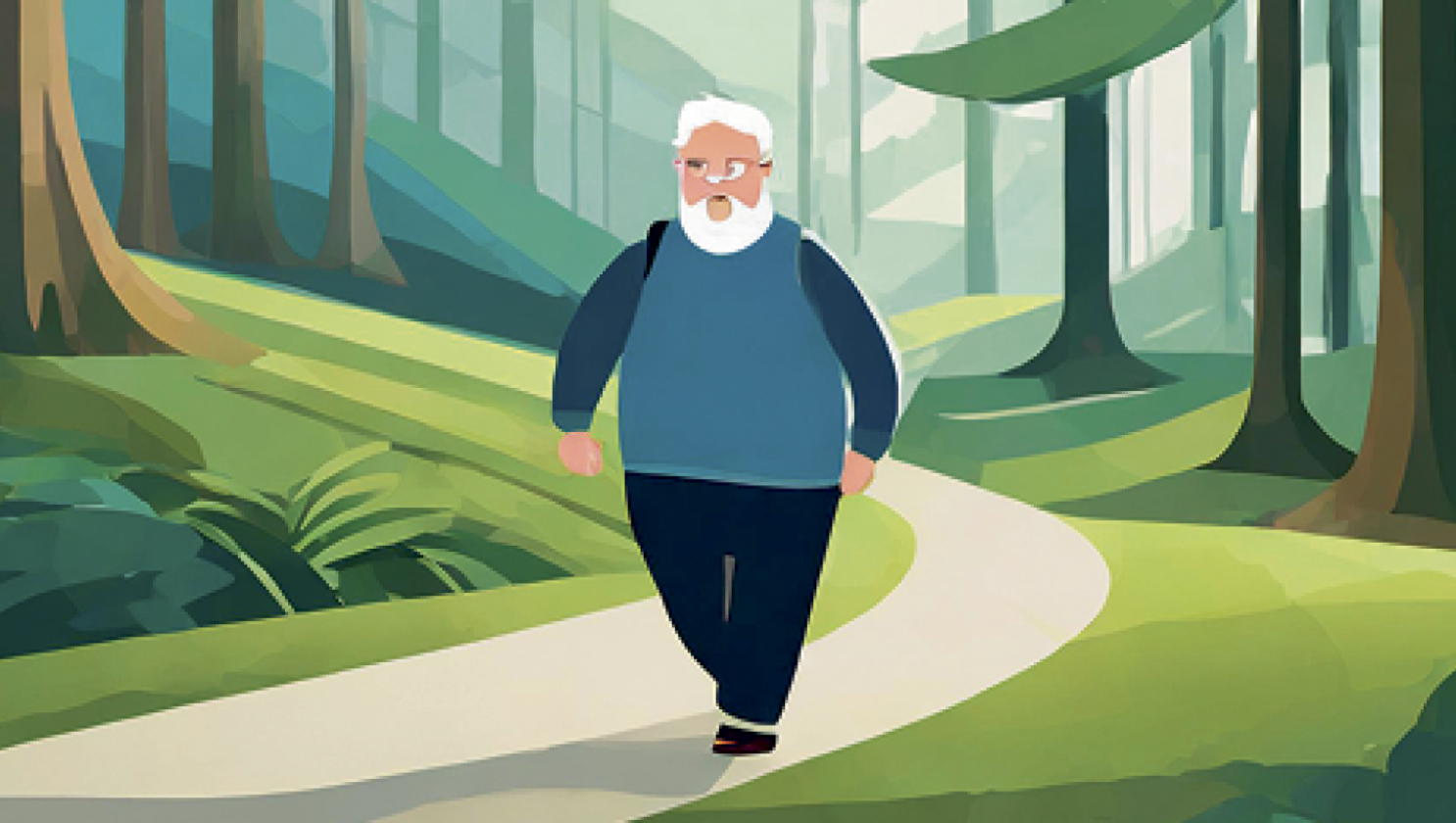 Illustratie (kleur) wandelende man
