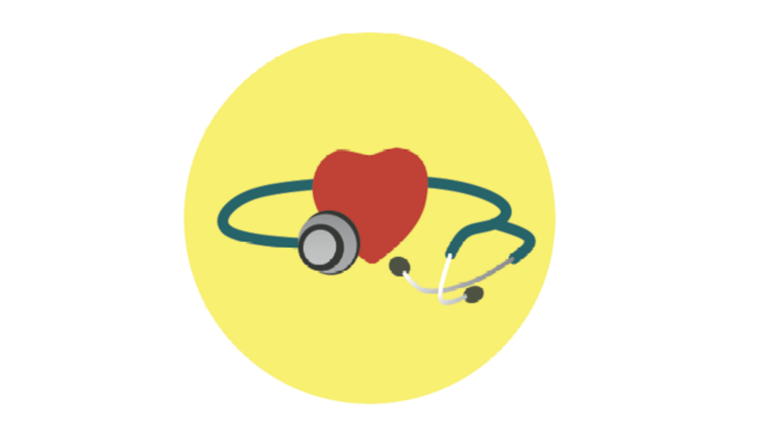 Illustratie (kleur) hart met stethoscoop